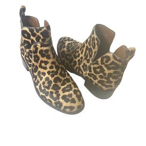 Franco Sarto Leopard Print Ankle Booties - Brown/Tan/Black 8M